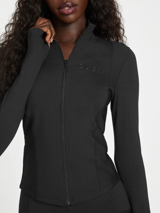 Guess Shopping Ikram Jakna S Patentnim Zatvaračem Jet Crna