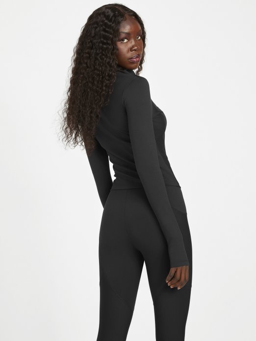 Guess Shopping Ikram Jakna S Patentnim Zatvaračem Jet Crna