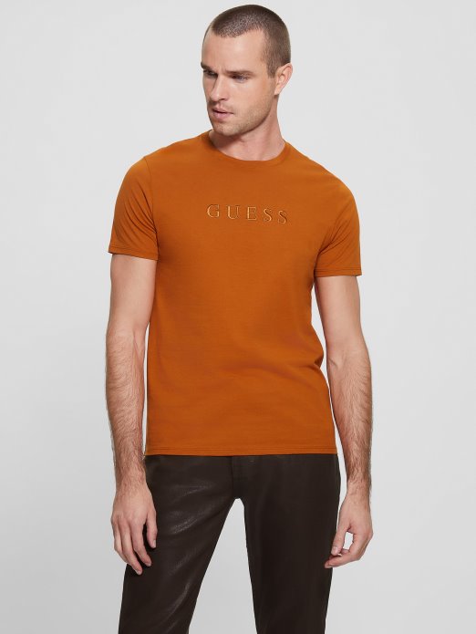 Guess Shopping Izvezeni Logo Majica Topla Umber