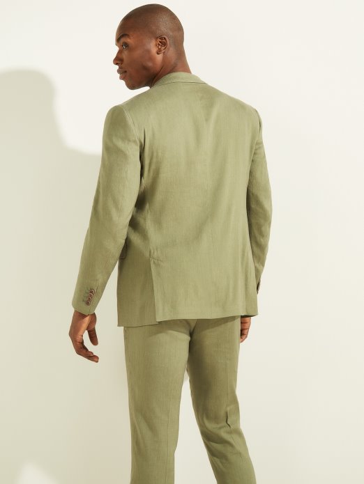 Guess Shopping Jednoredni Sako Od Mješavine Lana Mahovinasto Zeleni