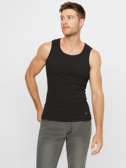 Guess Shopping Jet Black Bradford Rib Tank