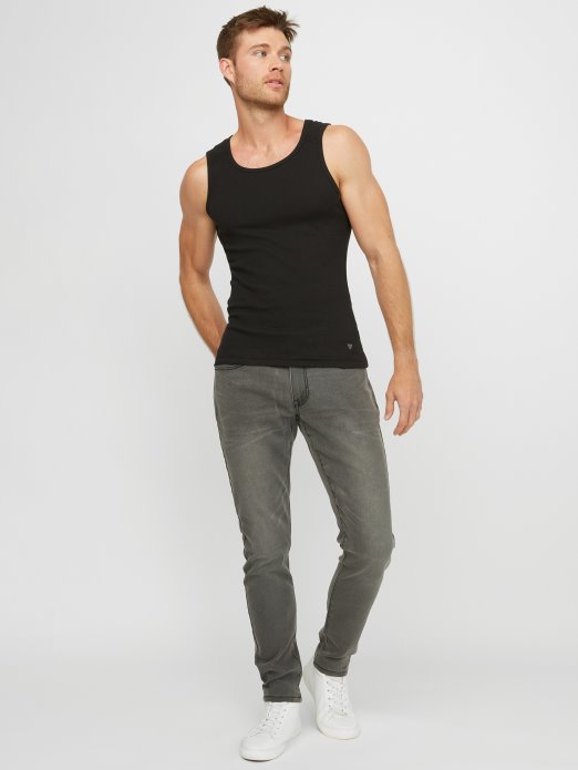 Guess Shopping Jet Black Bradford Rib Tank