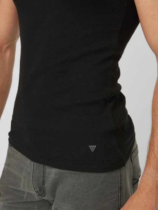 Guess Shopping Jet Black Bradford Rib Tank
