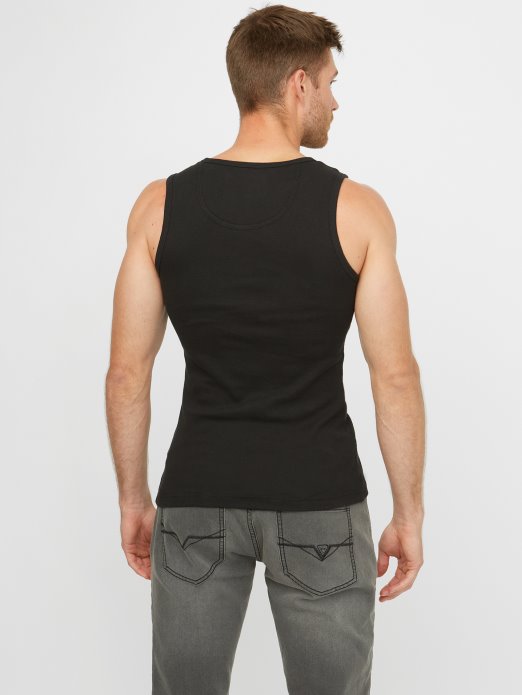 Guess Shopping Jet Black Bradford Rib Tank