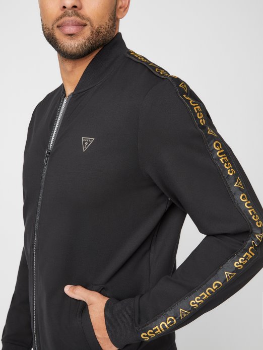 Guess Shopping Jet Black Jon Logo Traka Bomber Jakna