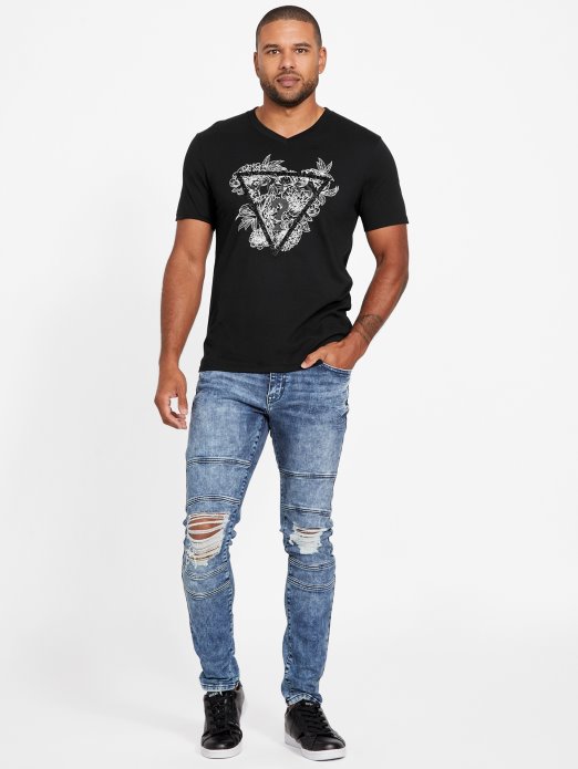 Guess Shopping Jet Crna Chronos Modna Majica S V-izrezom