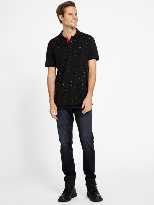 Guess Shopping Jet Crna Eco Dev Geometrijska Polo Majica