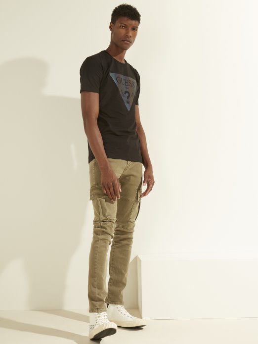 Guess Shopping Jet Crna Grafička Majica S Logotipom U Preljevima