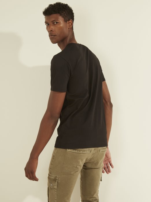 Guess Shopping Jet Crna Grafička Majica S Logotipom U Preljevima