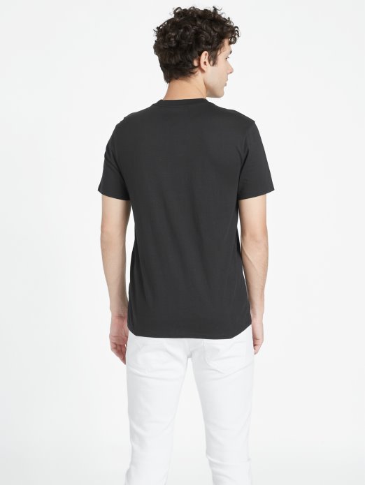 Guess Shopping Jet Crna Jasso Majica S Reflektirajućim Logotipom S Okruglim Ovratnikom