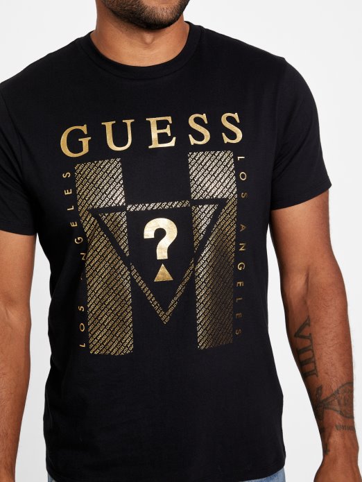 Guess Shopping Jet Crna Kwes Majica S Okruglim Izrezom S Logotipom
