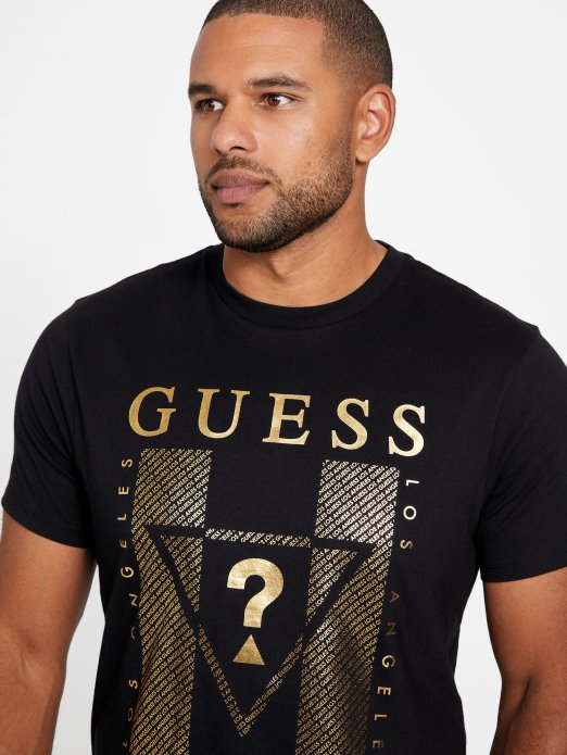 Guess Shopping Jet Crna Kwes Majica S Okruglim Izrezom S Logotipom