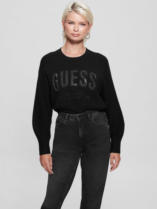 Guess Shopping Jet Crna Majica S Logotipom Estelle