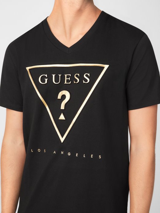 Guess Shopping Jet Crna Majica S Utisnutim Logotipom