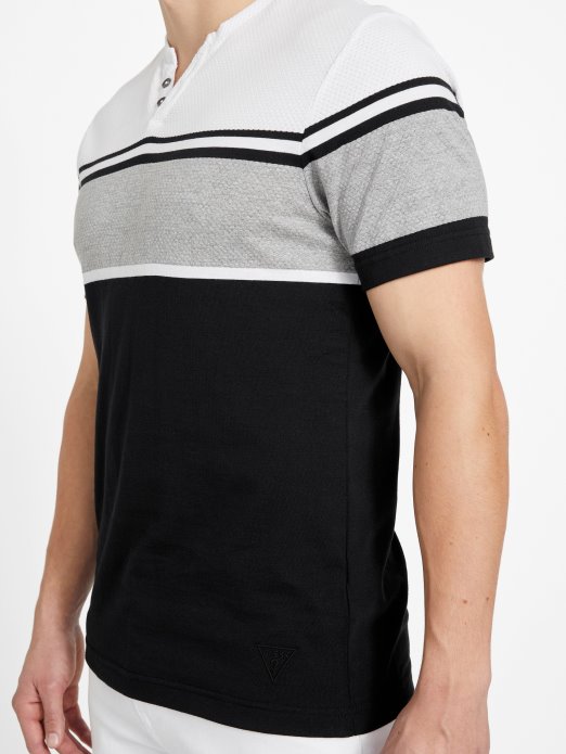 Guess Shopping Jet Crna Multi Chucky Prugasta Majica S Prorezom