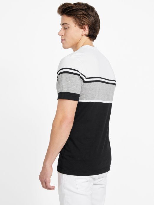 Guess Shopping Jet Crna Multi Chucky Prugasta Majica S Prorezom