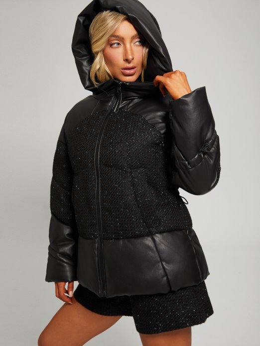 Guess Shopping Jet Crna Podstavljena Jakna