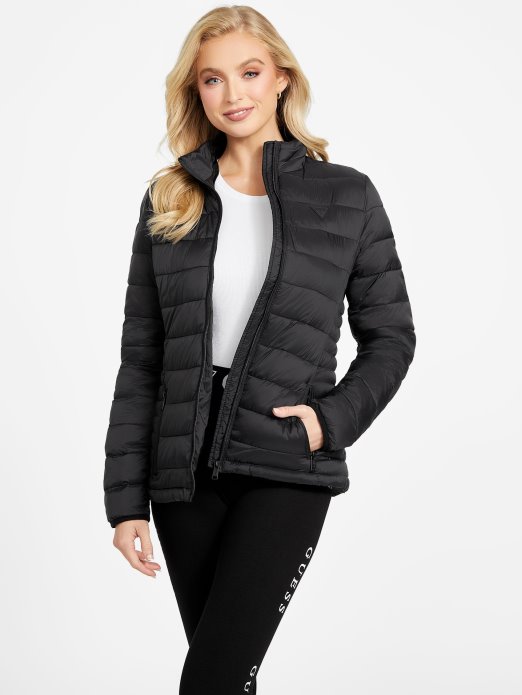 Guess Shopping Jet Crna Pufer Jakna S Kapuljačom Elisa