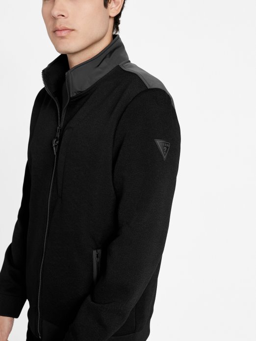 Guess Shopping Jet Crna Stoke Jakna S Lažnim Ovratnikom Na Patentni Zatvarač