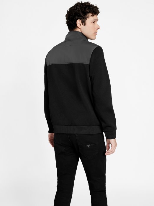 Guess Shopping Jet Crna Stoke Jakna S Lažnim Ovratnikom Na Patentni Zatvarač