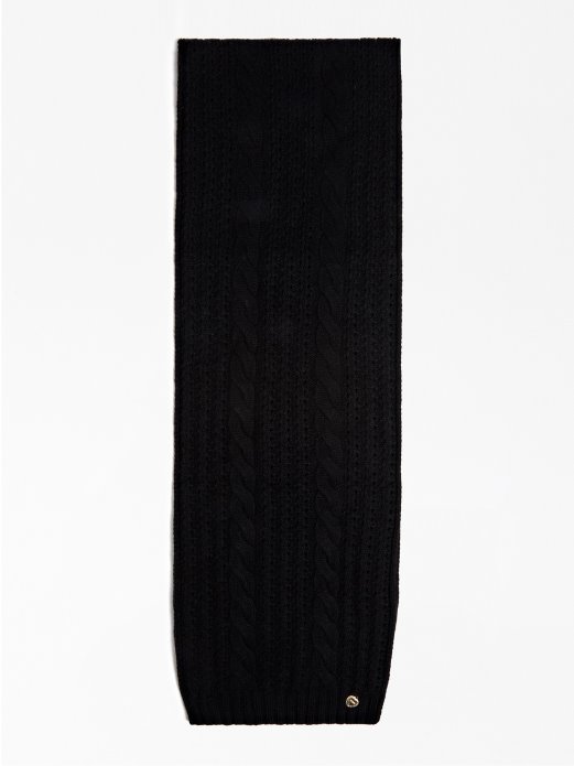 Guess Shopping Kabel Pleteni šal Crni