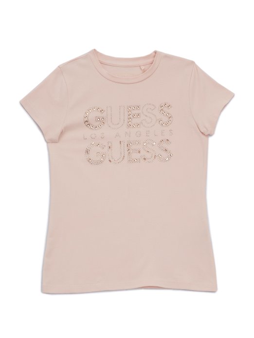 Guess Shopping Kambrie Majica S Logotipom Od štrasa (7-14) Tamnocrvena