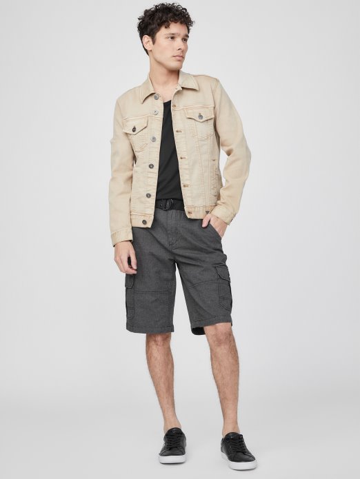 Guess Shopping Kargo Kratke Hlače S Teksturom Crne Boje