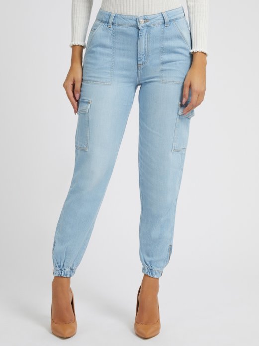 Guess Shopping Kargo Traper Hlače Plave