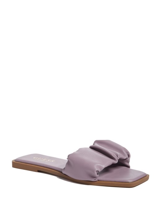 Guess Shopping Karli Ruched Slides Lila