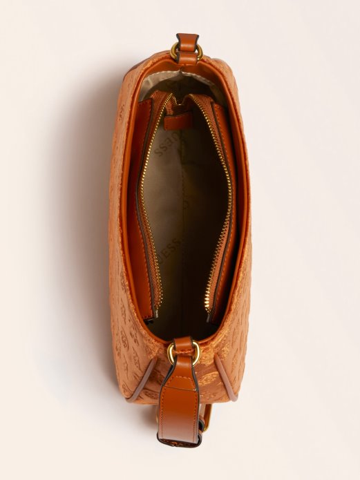 Guess Shopping Kimi Baršunasta Torba Za Rame Narančasta