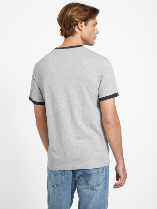 Guess Shopping Kirk Logo Majica S Okruglim Izrezom Svijetlo Melanž Siva