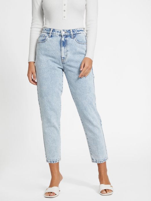 Guess Shopping Kiselo Pranje Serenity Traperice Visokog Rasta Mama Sculpt