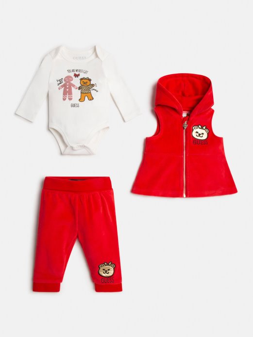 Guess Shopping Komplet Hlača Od ženiljskog Prsluka Crveni