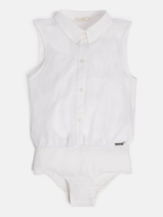 Guess Shopping Košulja Od šifona Bodi Bijela