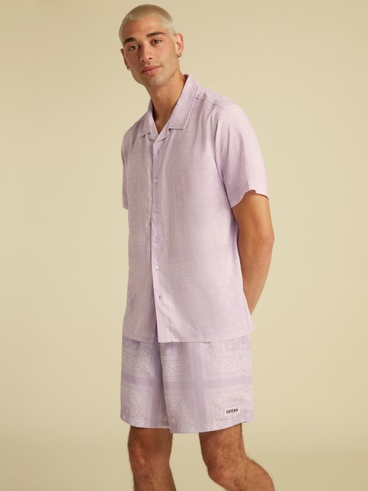 Guess Shopping Košulja S Printom Preko Cijelog Lila