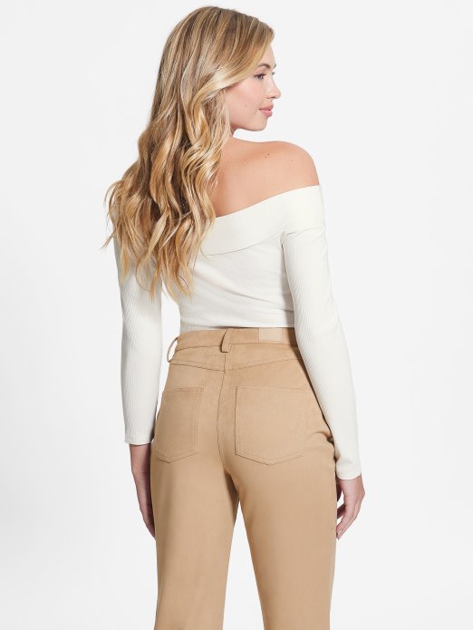 Guess Shopping Krem ​​​​bijela Eko Amelia Top S Otvorenim Ramenima