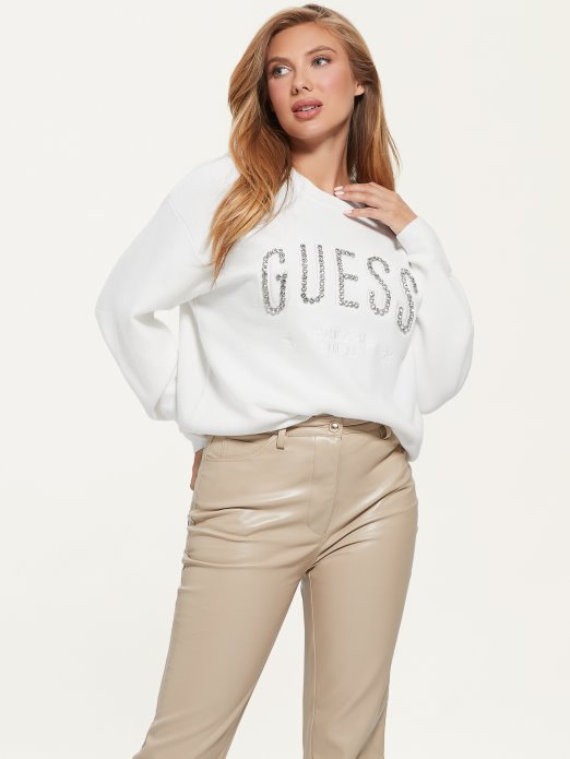 Guess Shopping Krem ​​​​bijela Majica S Logotipom Estelle