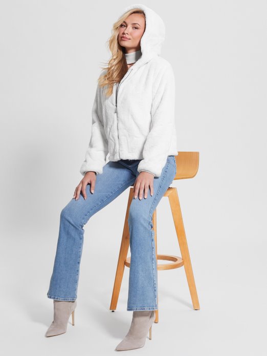 Guess Shopping Krem ​​​​bijela Teolin Jakna Od Umjetnog Krzna