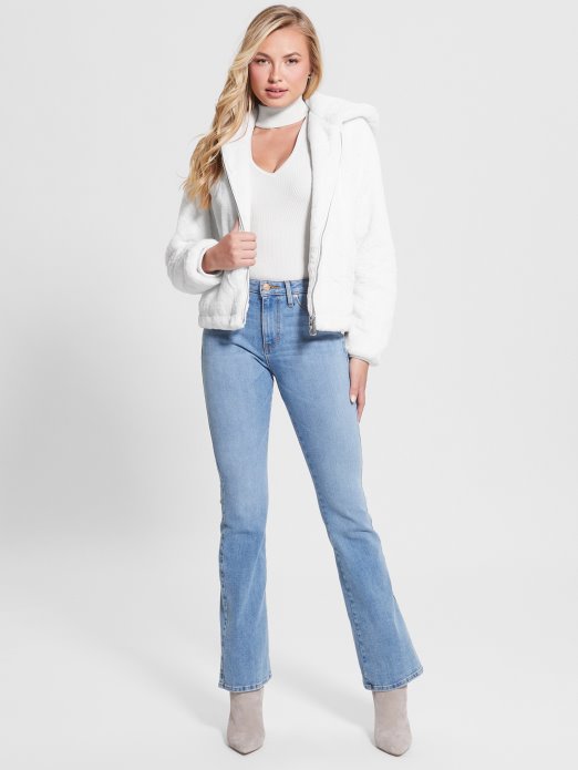 Guess Shopping Krem ​​​​bijela Teolin Jakna Od Umjetnog Krzna