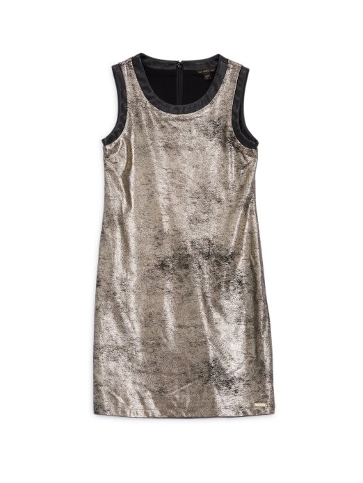 Guess Shopping Laminirano Zlato Na Crnoj Haljini Od Umjetnog Antilopa Bez Rukava (7-14)