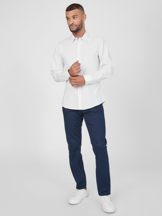 Guess Shopping Ledger Satenske Hlače Classic Ink