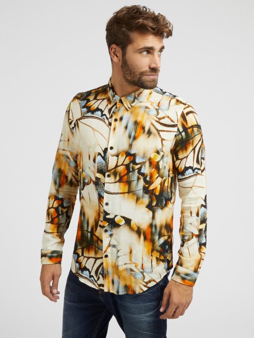 Guess Shopping Leptiri Print Košulja Višebojni Uzorak
