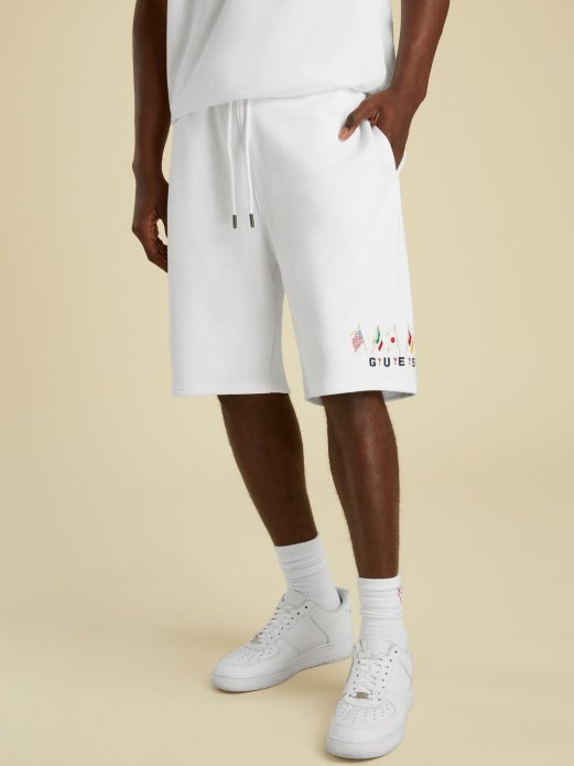 Guess Shopping Logo Kratke Hlače S Užicom Bijele