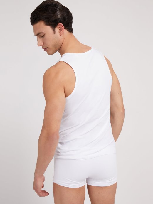 Guess Shopping Logo Trokut Majica Bez Rukava Bijela