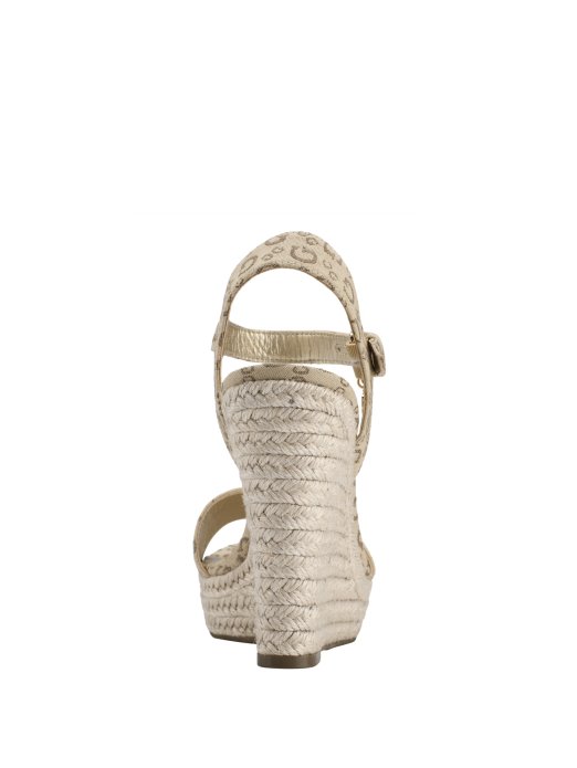 Guess Shopping Lt Smeđe Tracey Logo Espadrile Klinovi