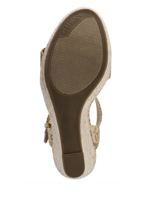 Guess Shopping Lt Smeđe Tracey Logo Espadrile Klinovi