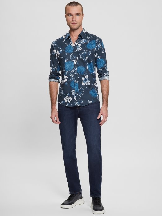 Guess Shopping Luxe Kamelija Kaskadna Košulja Kamelija Kaskadno Plava