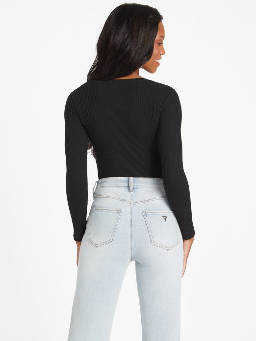 Guess Shopping Mabel Rhinestone Logo Gornja Strana Jet Crna