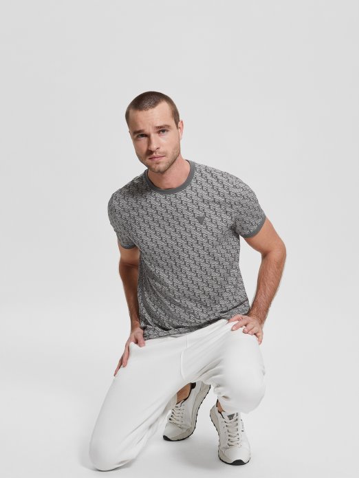 Guess Shopping Macro G Cube Sivo-crna Majica S Logom Colin