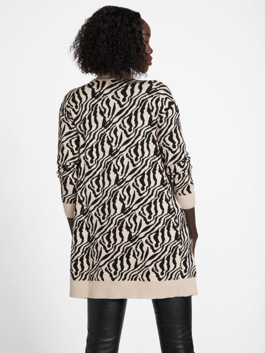 Guess Shopping Madam Zebra Printed Kardigan Mocassin Multi